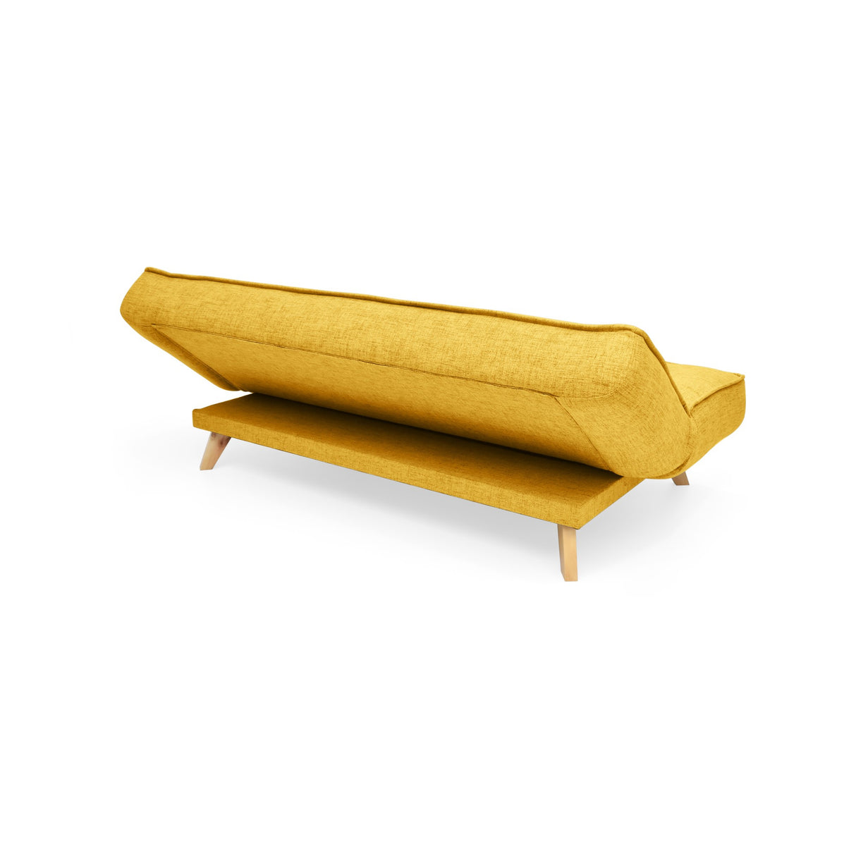 Sofá Cama Gales Mostaza Dicosta y Matiz Natural 180x84cm de Tres Puestos Reclinable sin Apoya Brazos