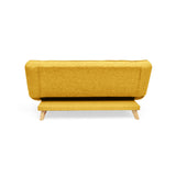 Sofá Cama Gales Mostaza Dicosta y Matiz Natural 180x84cm de Tres Puestos Reclinable sin Apoya Brazos