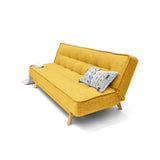 Sofá Cama Gales Mostaza Dicosta y Matiz Natural 180x84cm de Tres Puestos Reclinable sin Apoya Brazos