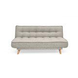 Sofá Cama Gales Taupe Dicosta y Matiz Natural 180x84cm de Tres Puestos Reclinable sin Apoya Brazos