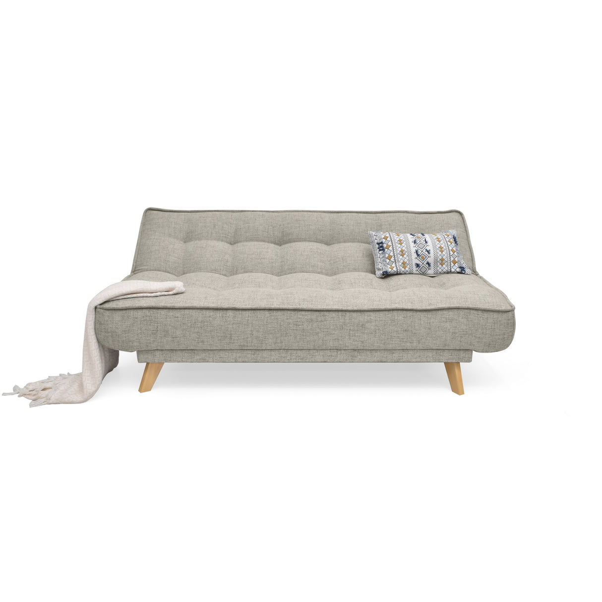 Sofá Cama Gales Taupe Dicosta y Matiz Natural 180x84cm de Tres Puestos Reclinable sin Apoya Brazos