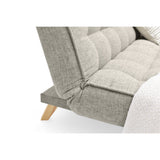 Sofá Cama Gales Taupe Dicosta y Matiz Natural 180x84cm de Tres Puestos Reclinable sin Apoya Brazos