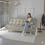 Sofá Cama Gales Taupe Dicosta y Matiz Natural 180x84cm de Tres Puestos Reclinable sin Apoya Brazos