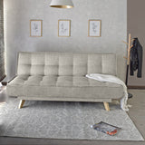Sofá Cama Gales Taupe Dicosta y Matiz Natural 180x84cm de Tres Puestos Reclinable sin Apoya Brazos