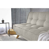 Sofá Cama Gales Taupe Dicosta y Matiz Natural 180x84cm de Tres Puestos Reclinable sin Apoya Brazos