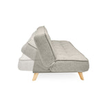 Sofá Cama Gales Taupe Dicosta y Matiz Natural 180x84cm de Tres Puestos Reclinable sin Apoya Brazos