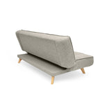Sofá Cama Gales Taupe Dicosta y Matiz Natural 180x84cm de Tres Puestos Reclinable sin Apoya Brazos