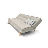 Sofá Cama Gales Taupe Dicosta y Matiz Natural 180x84cm de Tres Puestos Reclinable sin Apoya Brazos