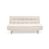 Sofá Cama Gales Trigo Dicosta y Matiz Natural 180x84cm de Tres Puestos Reclinable sin Apoya Brazos