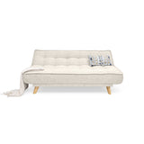 Sofá Cama Gales Trigo Dicosta y Matiz Natural 180x84cm de Tres Puestos Reclinable sin Apoya Brazos