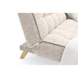 Sofá Cama Gales Trigo Dicosta y Matiz Natural 180x84cm de Tres Puestos Reclinable sin Apoya Brazos