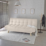 Sofá Cama Gales Trigo Dicosta y Matiz Natural 180x84cm de Tres Puestos Reclinable sin Apoya Brazos