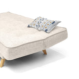 Sofá Cama Gales Trigo Dicosta y Matiz Natural 180x84cm de Tres Puestos Reclinable sin Apoya Brazos