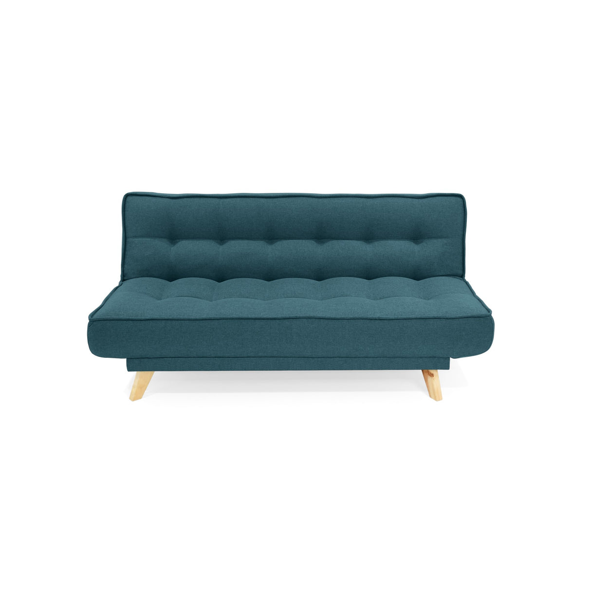 Sofá Cama Gales Azul Duster y Matiz Natural 180x84cm de Tres Puestos Reclinable sin Apoya Brazos