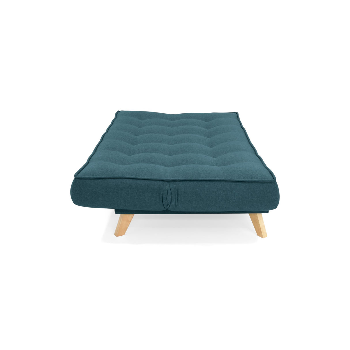 Sofá Cama Gales Azul Duster y Matiz Natural 180x84cm de Tres Puestos Reclinable sin Apoya Brazos