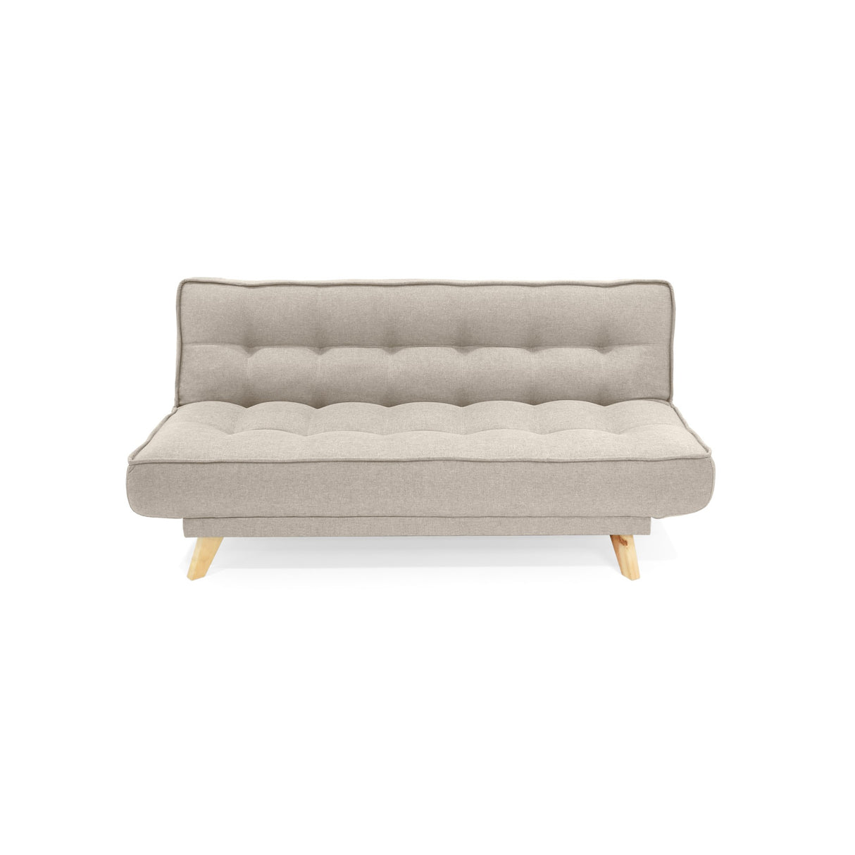 Sofá Cama Gales Beige Duster y Matiz Natural 180x84cm de Tres Puestos Reclinable sin Apoya Brazos