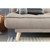 Sofá Cama Gales Beige Duster y Matiz Natural 180x84cm de Tres Puestos Reclinable sin Apoya Brazos
