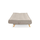 Sofá Cama Gales Beige Duster y Matiz Natural 180x84cm de Tres Puestos Reclinable sin Apoya Brazos