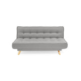 Sofá Cama Gales Plata Duster y Matiz Natural 180x84cm de Tres Puestos Reclinable sin Apoya Brazos