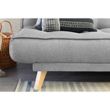 Sofá Cama Gales Plata Duster y Matiz Natural 180x84cm de Tres Puestos Reclinable sin Apoya Brazos