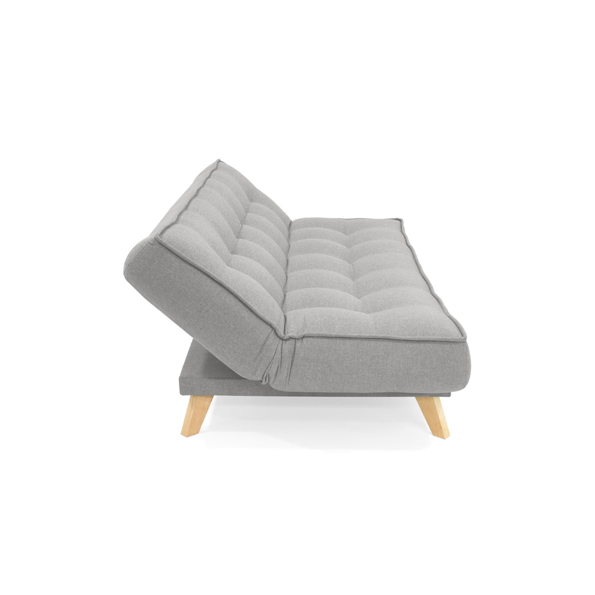 Sofá Cama Gales Plata Duster y Matiz Natural 180x84cm de Tres Puestos Reclinable sin Apoya Brazos