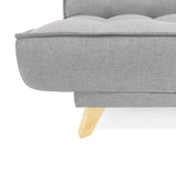 Sofá Cama Gales Plata Duster y Matiz Natural 180x84cm de Tres Puestos Reclinable sin Apoya Brazos