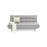 Sofá Cama Gales Plata Duster y Matiz Natural 180x84cm de Tres Puestos Reclinable sin Apoya Brazos