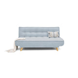 Sofá Cama Gales Plata Eureka y Matiz Natural 180x84cm de Tres Puestos Reclinable sin Apoya Brazos