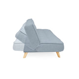 Sofá Cama Gales Plata Eureka y Matiz Natural 180x84cm de Tres Puestos Reclinable sin Apoya Brazos