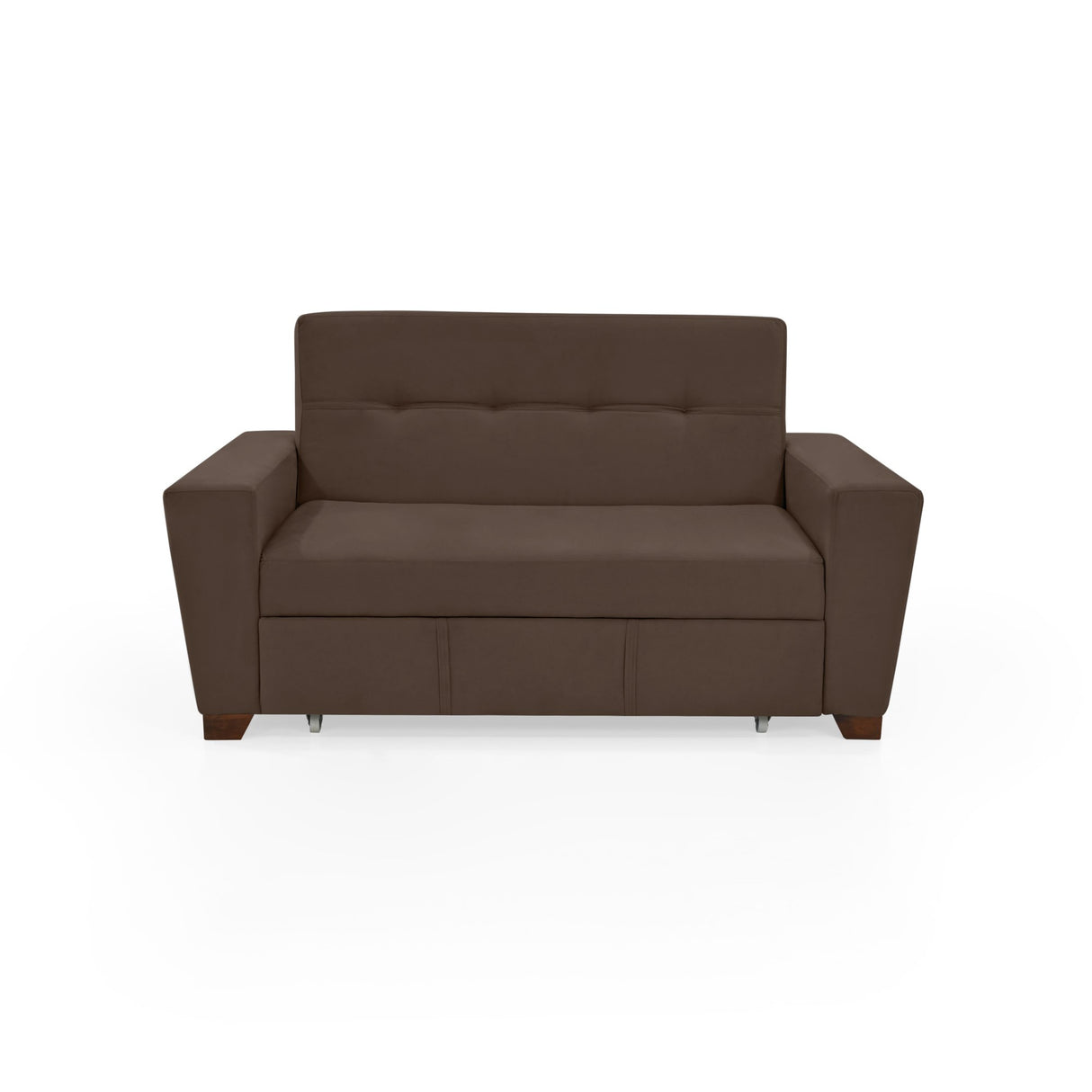 Sofá Cama Hamburgo Chocolate Denver y Matiz Wengue 160x86cm de Dos Puestos Reclinable sin Apoya Brazos