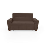 Sofá Cama Hamburgo Chocolate Denver y Matiz Wengue 160x86cm de Dos Puestos Reclinable sin Apoya Brazos
