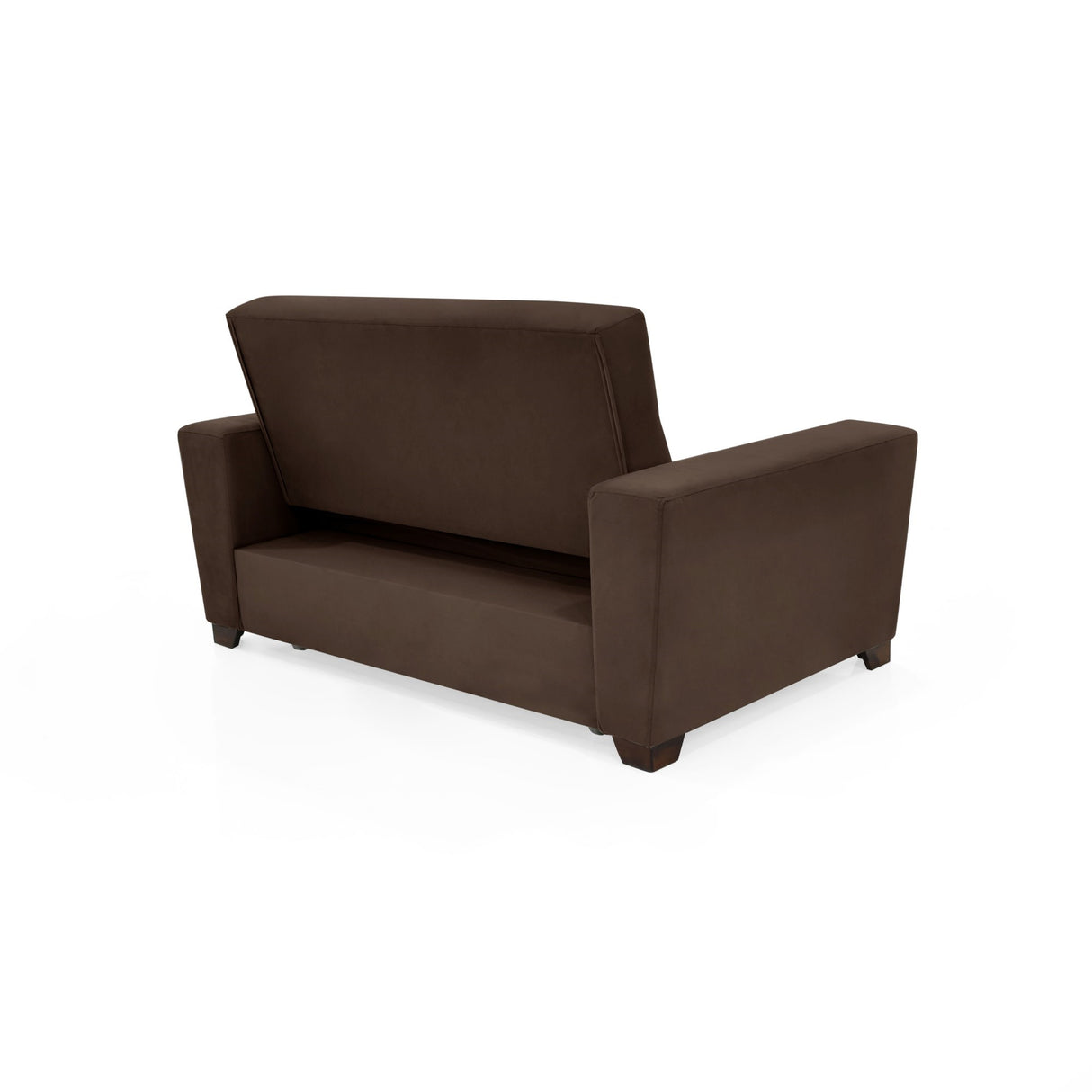 Sofá Cama Hamburgo Chocolate Denver y Matiz Wengue 160x86cm de Dos Puestos Reclinable sin Apoya Brazos