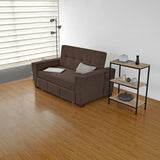 Sofá Cama Hamburgo Chocolate Denver y Matiz Wengue 160x86cm de Dos Puestos Reclinable sin Apoya Brazos