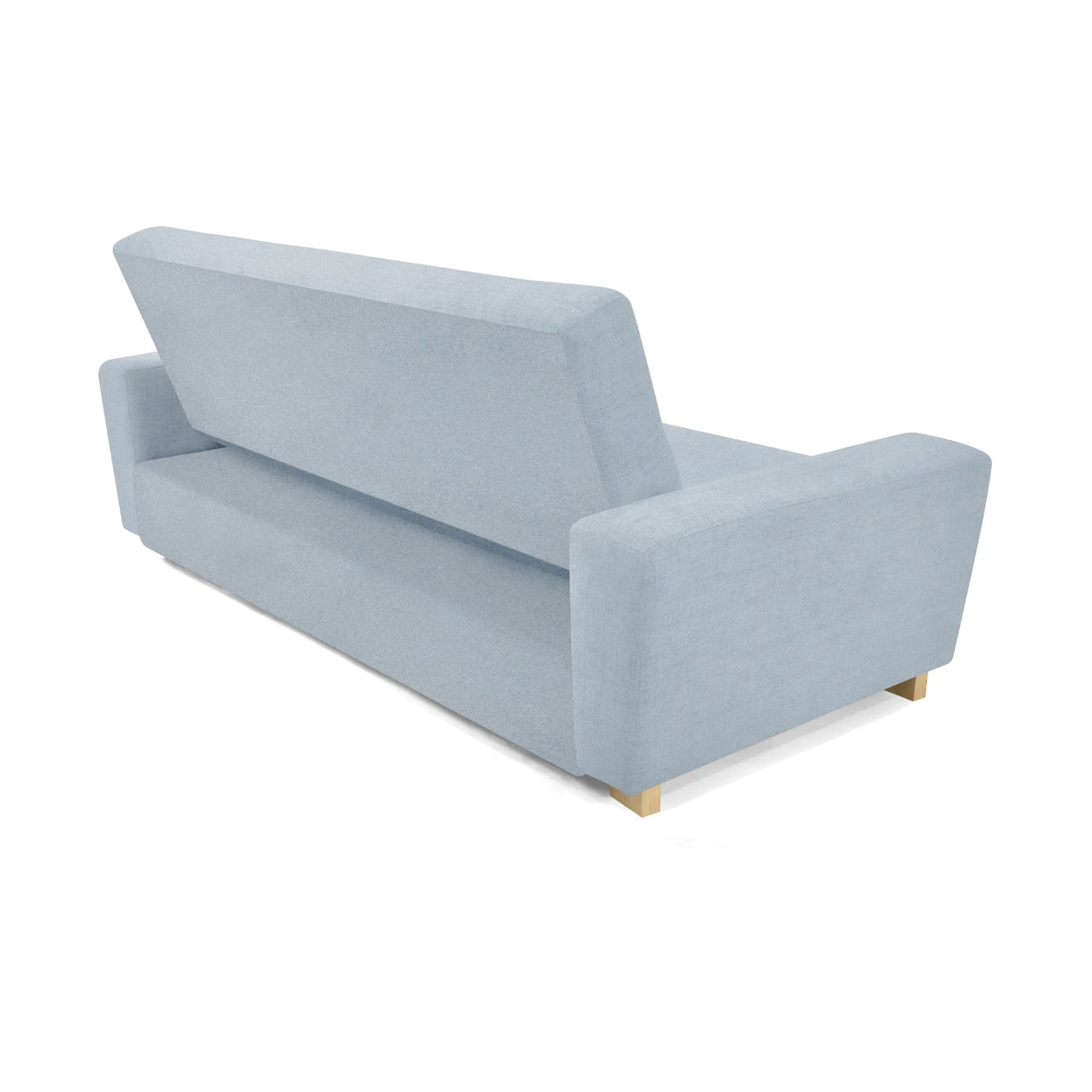 Sofá Cama Hamburgo Plata Denver y Matiz Wengue 210x87cm de Tres Puestos Reclinable sin Apoya Brazos