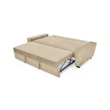 Sofá Cama Hamburgo Taupe Denver y Matiz Wengue 210x87cm de Tres Puestos Reclinable sin Apoya Brazos