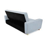 Sofá Cama Hamburgo Plata Eureka y Matiz Natural 210x87cm de Tres Puestos Reclinable sin Apoya Brazos