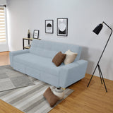 Sofá Cama Hamburgo Plata Eureka y Matiz Natural 210x87cm de Tres Puestos Reclinable sin Apoya Brazos