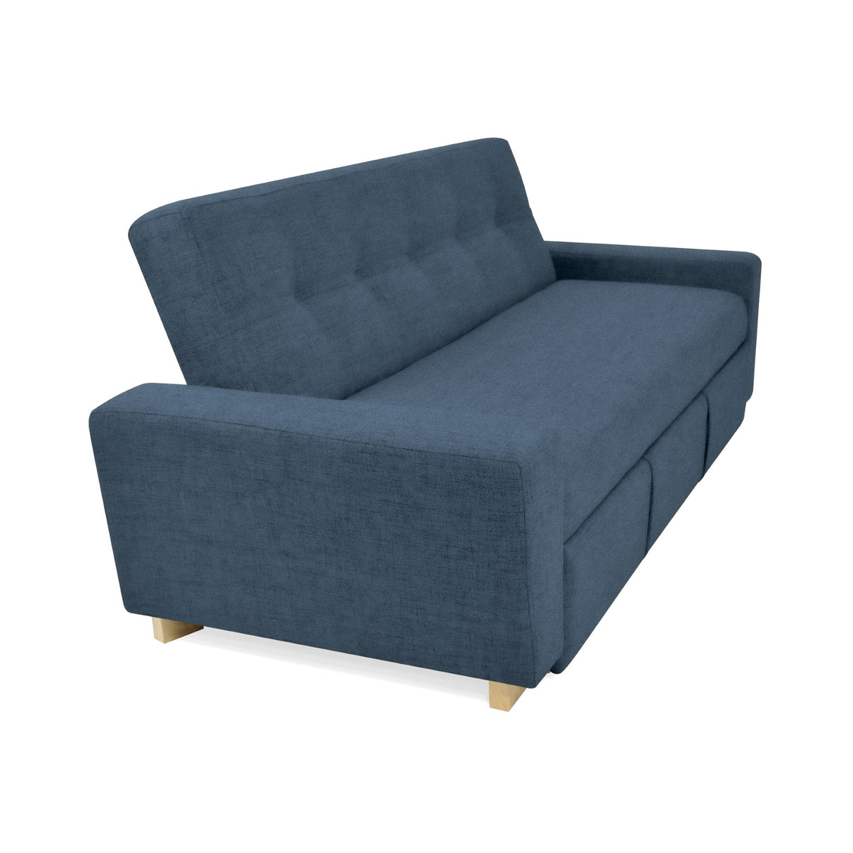 Sofá Cama Hamburgo Plomo Eureka y Matiz Natural 210x87cm de Tres Puestos Reclinable sin Apoya Brazos