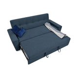Sofá Cama Hamburgo Plomo Eureka y Matiz Natural 210x87cm de Tres Puestos Reclinable sin Apoya Brazos