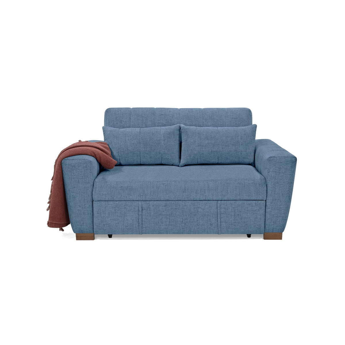 Sofá Cama Hannover Índigo Dicosta y Matiz Caramelo 160x85cm de Dos Puestos Reclinable sin Apoya Brazos