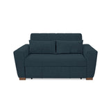 Sofá Cama Hannover Plomo Eureka y Matiz Caramelo 160x85cm de Dos Puestos Reclinable sin Apoya Brazos
