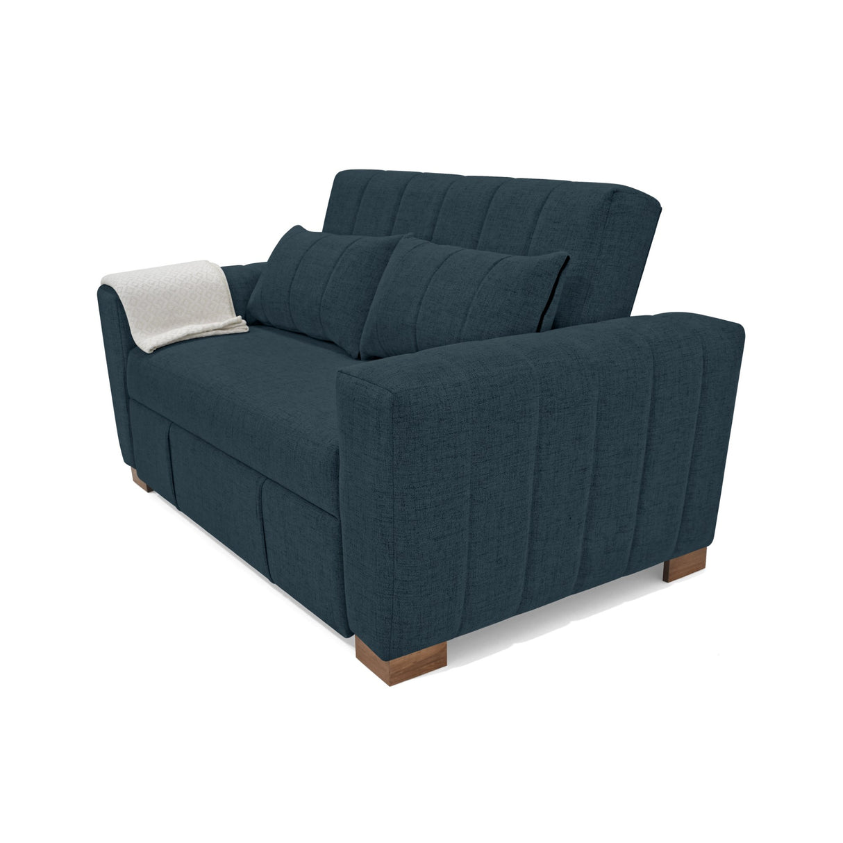 Sofá Cama Hannover Plomo Eureka y Matiz Caramelo 160x85cm de Dos Puestos Reclinable sin Apoya Brazos