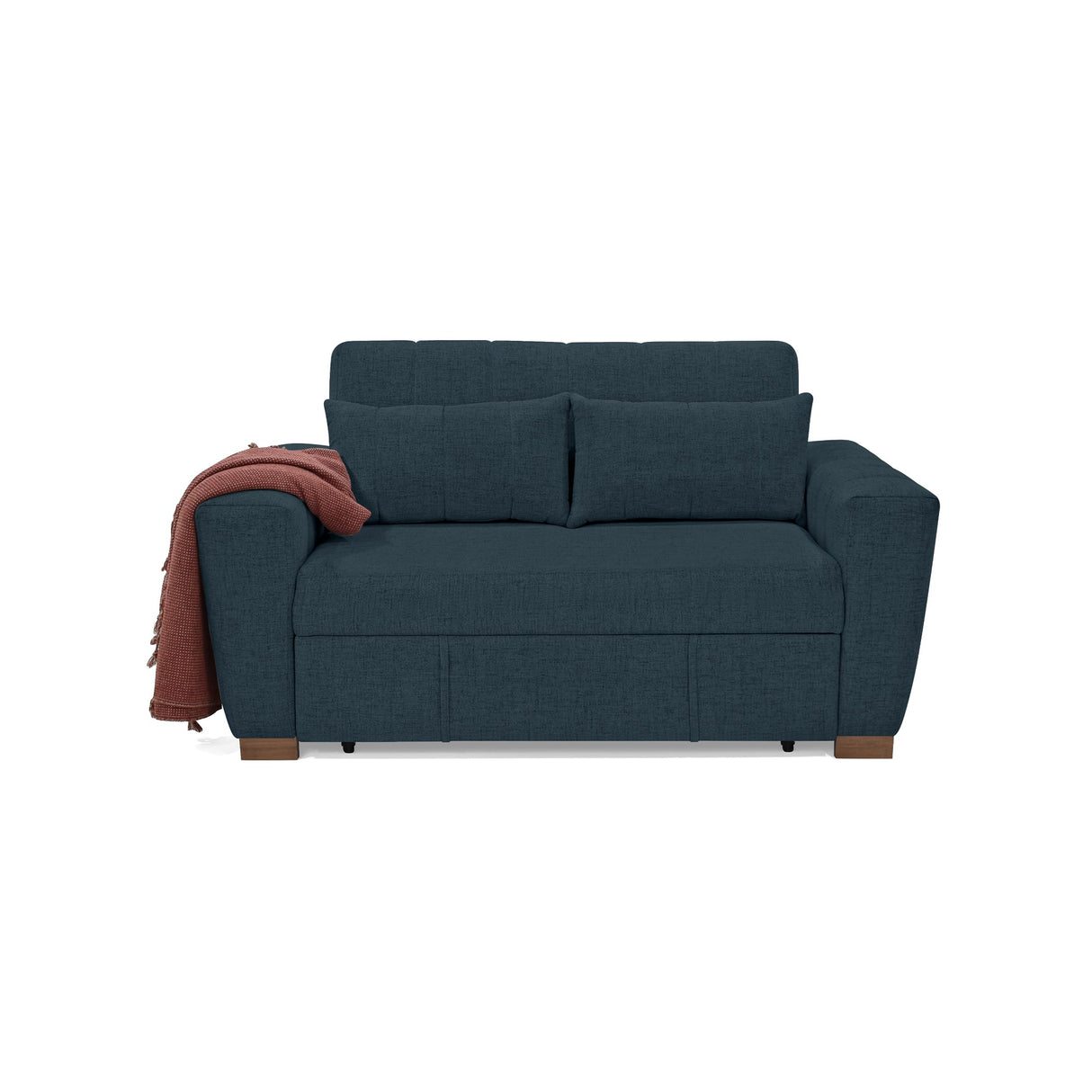 Sofá Cama Hannover Plomo Eureka y Matiz Caramelo 160x85cm de Dos Puestos Reclinable sin Apoya Brazos
