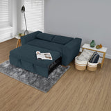 Sofá Cama Hannover Plomo Eureka y Matiz Caramelo 160x85cm de Dos Puestos Reclinable sin Apoya Brazos