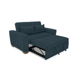 Sofá Cama Hannover Plomo Eureka y Matiz Caramelo 160x85cm de Dos Puestos Reclinable sin Apoya Brazos