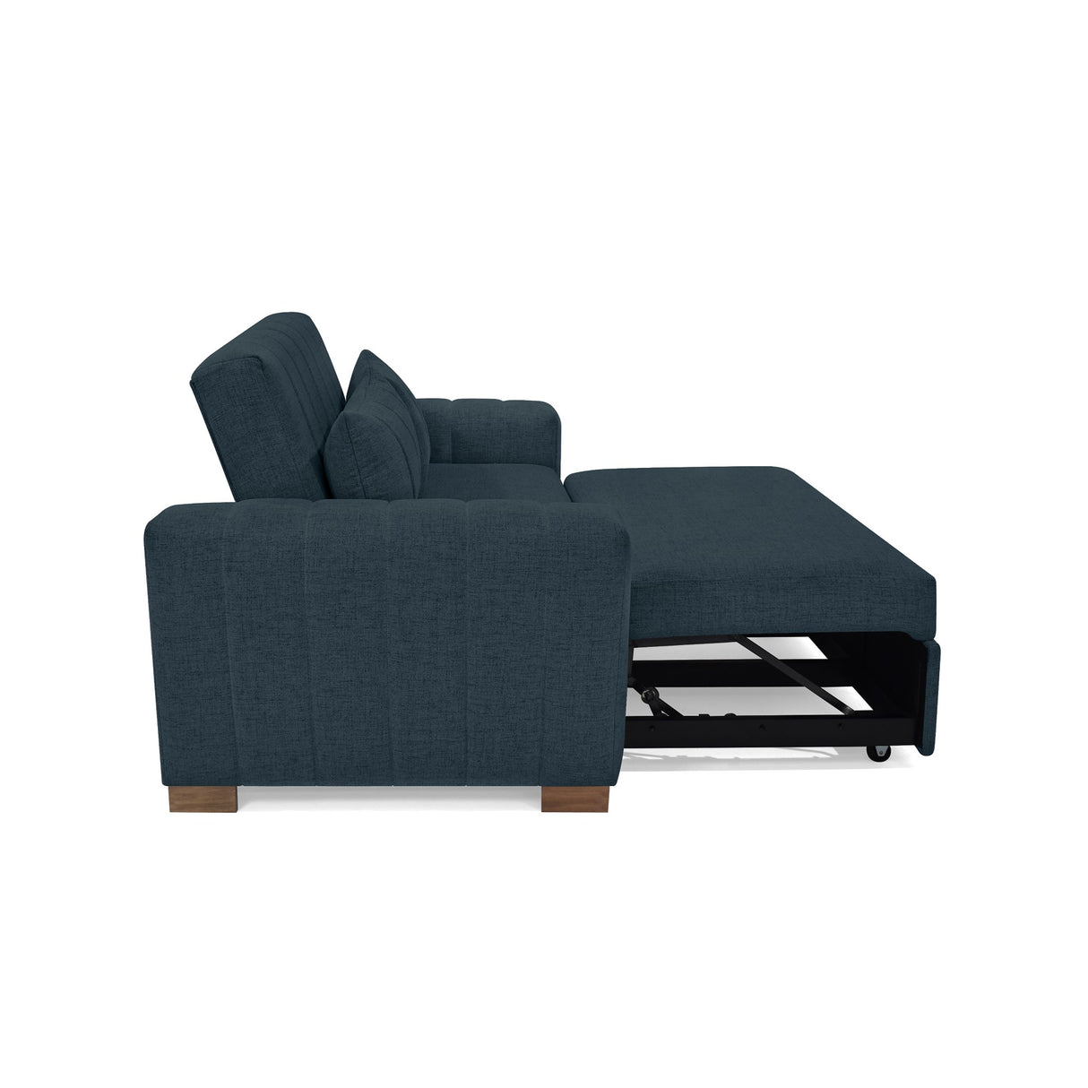 Sofá Cama Hannover Plomo Eureka y Matiz Caramelo 160x85cm de Dos Puestos Reclinable sin Apoya Brazos