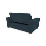 Sofá Cama Hannover Plomo Eureka y Matiz Caramelo 160x85cm de Dos Puestos Reclinable sin Apoya Brazos