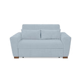 Sofá Cama Hannover Plata Eureka y Matiz Caoba 160x85cm de Dos Puestos Reclinable sin Apoya Brazos