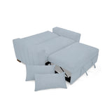 Sofá Cama Hannover Plata Eureka y Matiz Caoba 160x85cm de Dos Puestos Reclinable sin Apoya Brazos