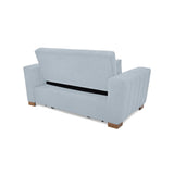 Sofá Cama Hannover Plata Eureka y Matiz Caoba 160x85cm de Dos Puestos Reclinable sin Apoya Brazos